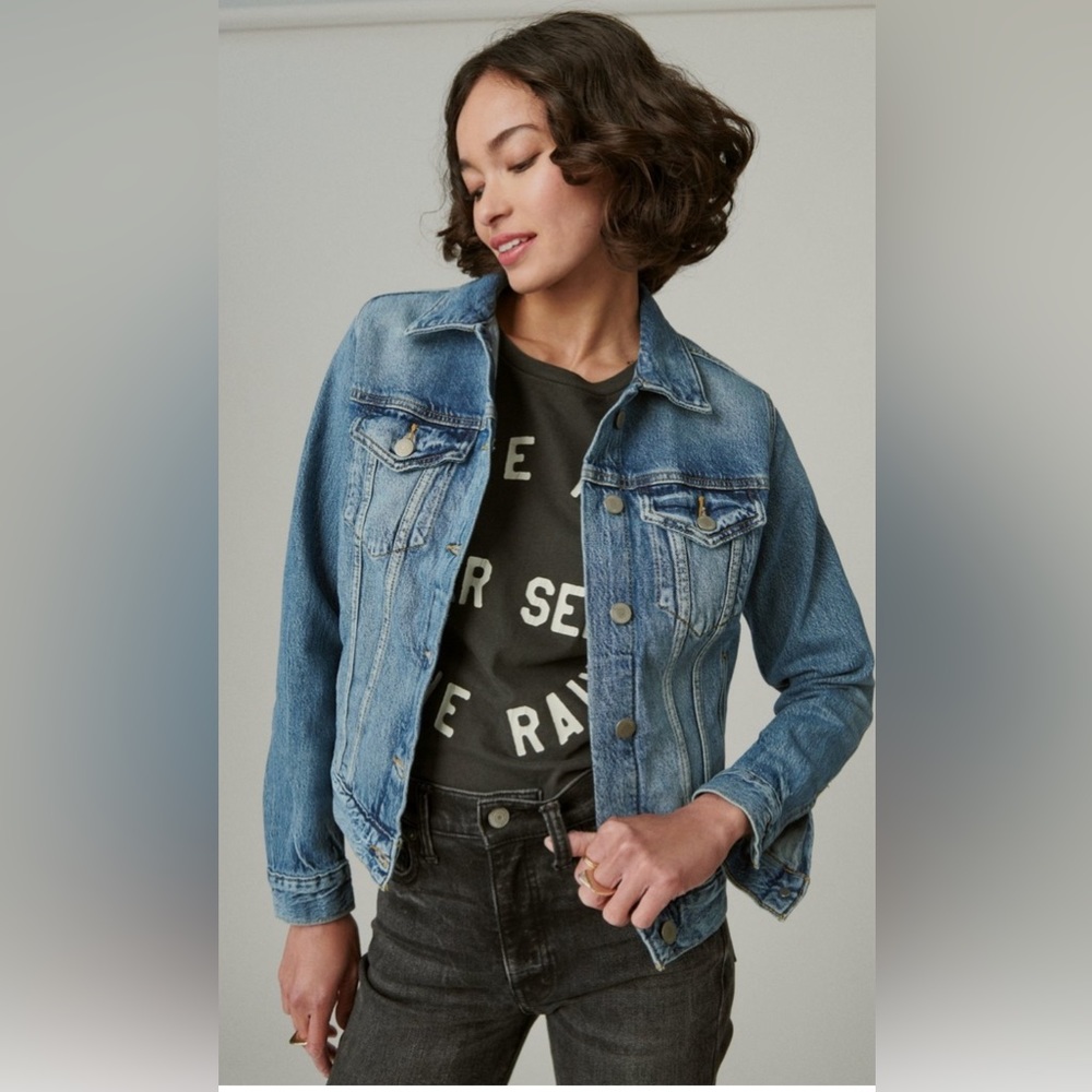 Lucky Brand Tomboy Denim Trucker Jacket, Size L
